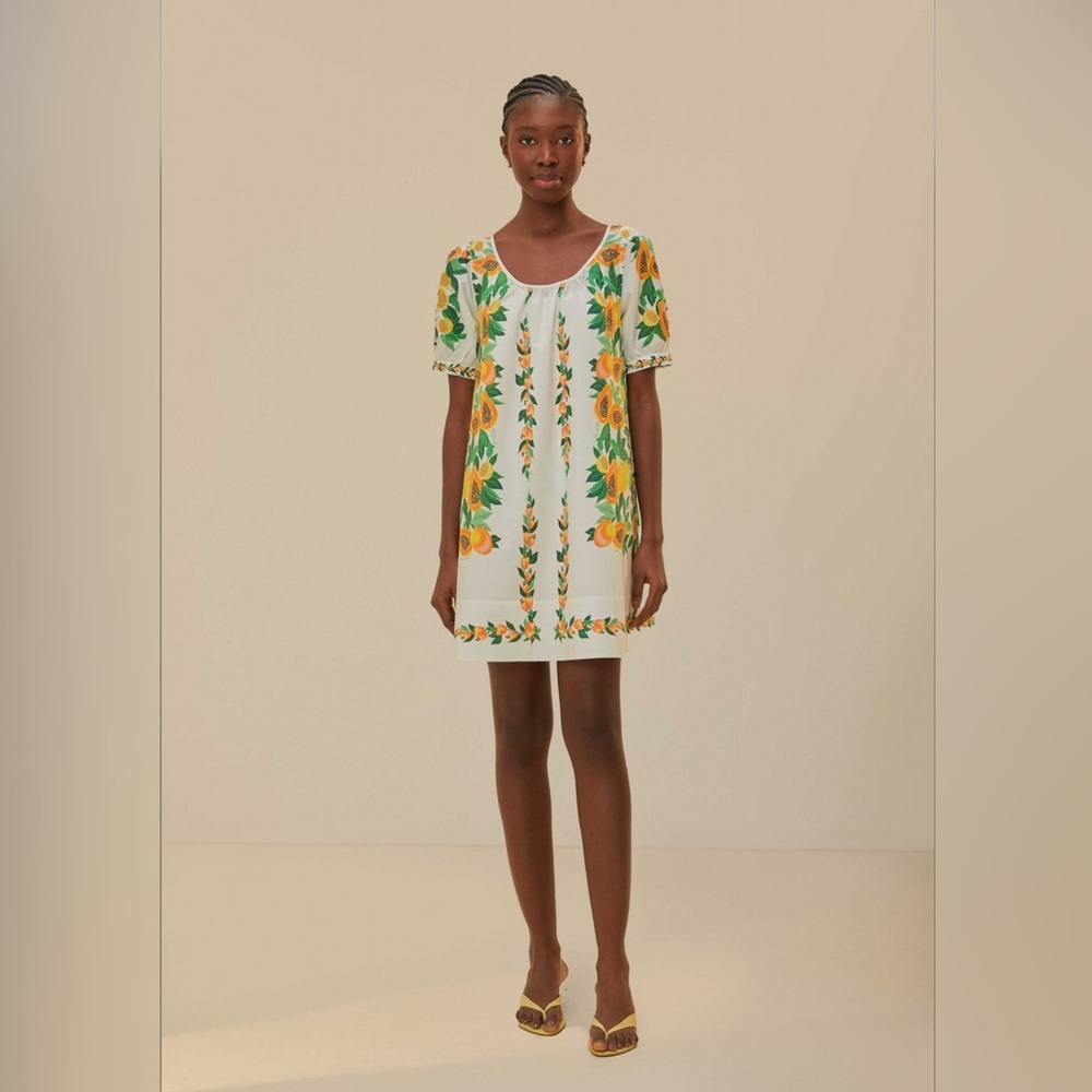 Farm Rio Papaya Salad Scarf Mini Dress